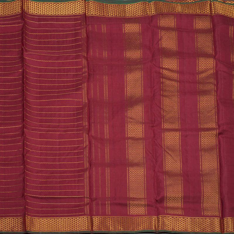 Hayagrivas Maroon Handloom Ten Yards Silk Saree KBD1834B10-2