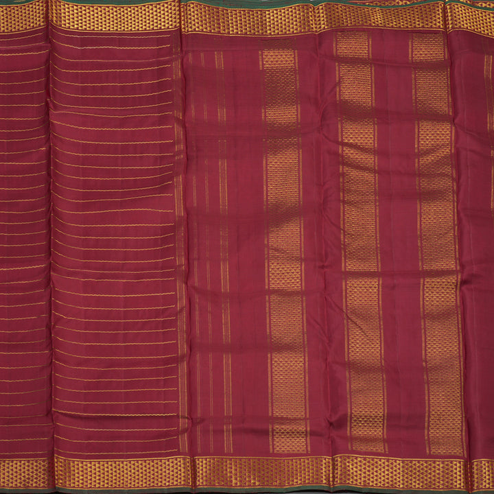 Hayagrivas Maroon Handloom Ten Yards Silk Saree KBD1834B10-2