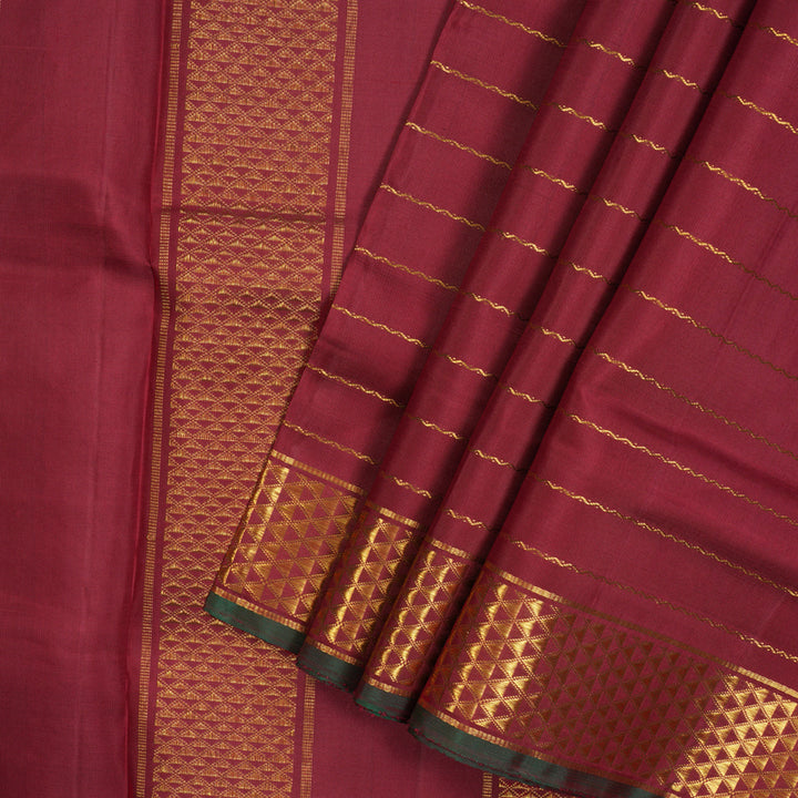 Hayagrivas Maroon Handloom Ten Yards Silk Saree KBD1834B10-2