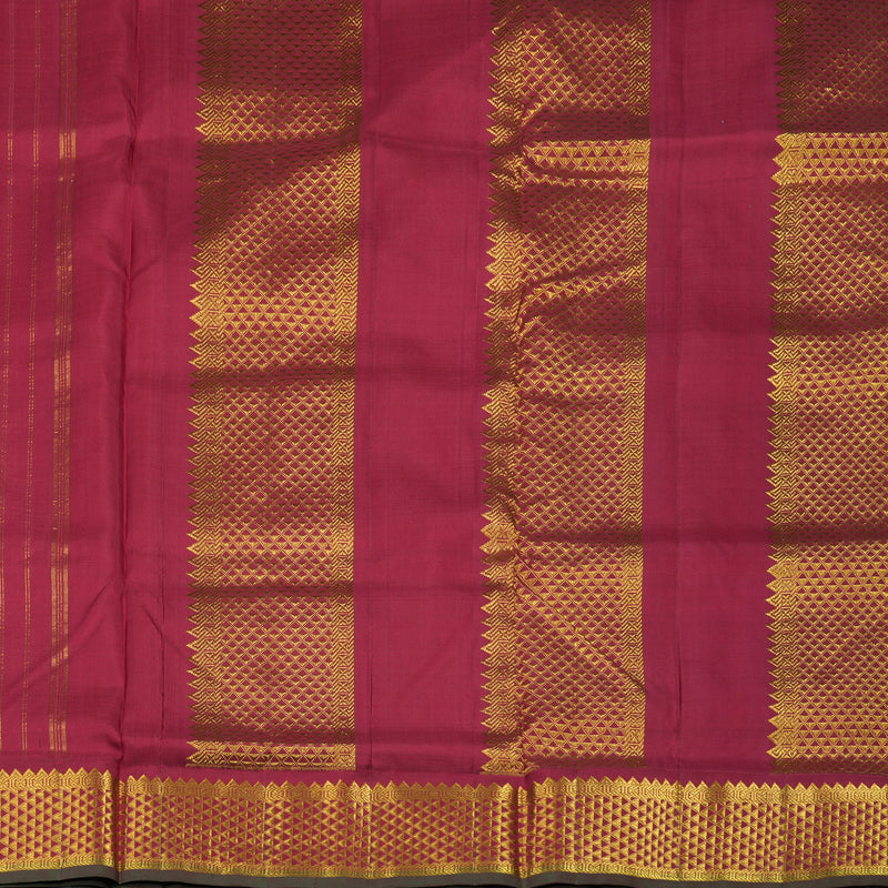 Hayagrivas Mango Orange Pure Ten Yards Silk Madisar with Maroon Border KBD1834B12-2