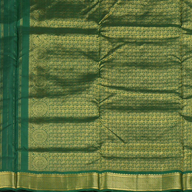 Hayagrivas Purple Handloom Ten Yards Silk Saree with Bottle Green Border KBD1834B15-2