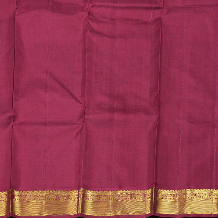 Hayagrivas Peacock Green Handloom Kanjivaram Silk Saree with Maroon Border KBD1834B6-2