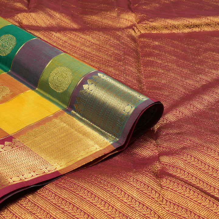Hayagrivas Handloom Kanjivaram Silk Saree in Radiant Multicolour Checks KBD1835B6-1