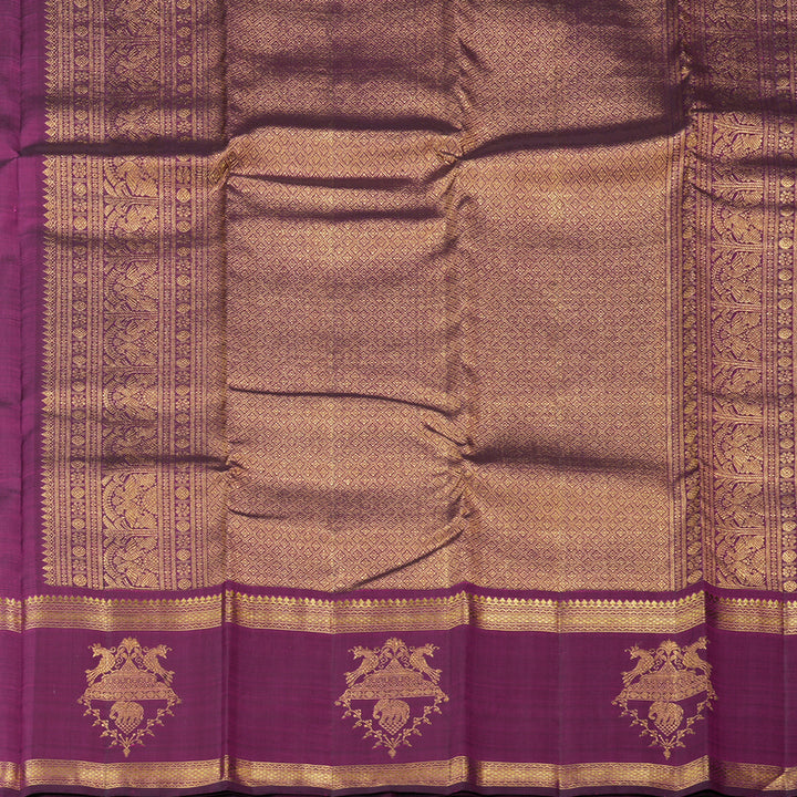 Hayagrivas Handloom Kanjivaram Silk Saree in Vibrant Sea Green KBD1837B13-1
