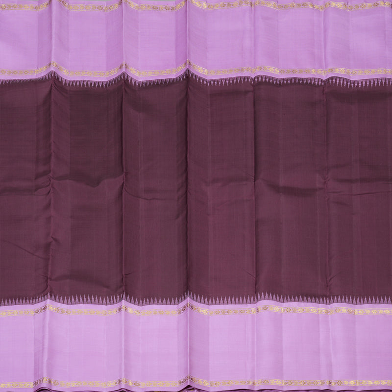 Hayagrivas Handloom Kanjivaram Silk Saree in Sophisticated Dark Brown KBD1837B15-1