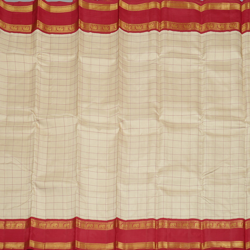 Hayagrivas Sandal Handloom Kanjivaram Silk Saree with Maroon Border KBD1837B24-1