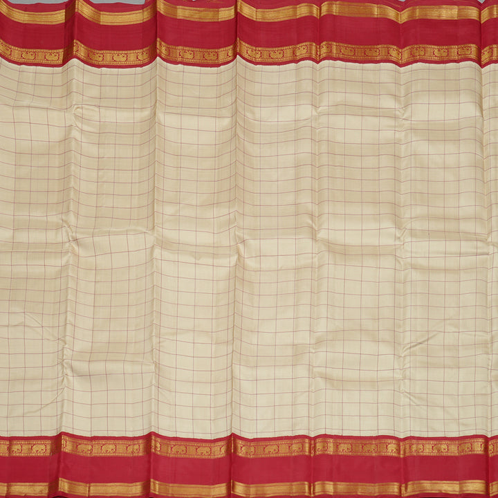 Hayagrivas Sandal Handloom Kanjivaram Silk Saree with Maroon Border KBD1837B24-1