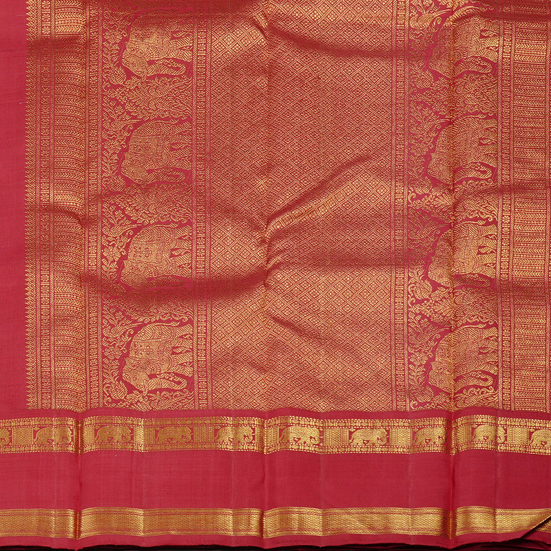 Hayagrivas Sandal Handloom Kanjivaram Silk Saree with Maroon Border KBD1837B24-1