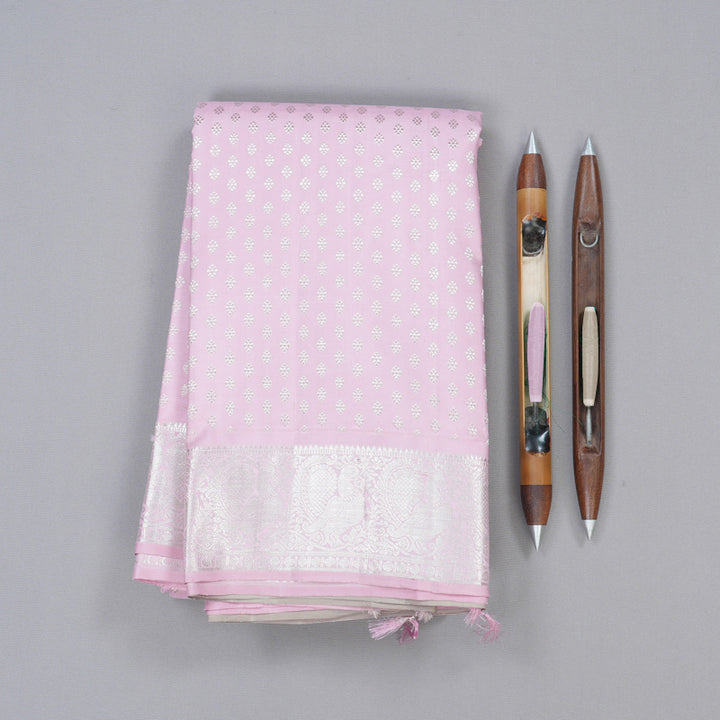 Hayagrivas Baby Pink Handloom Kanjivaram Silk Saree KBD1837B29-1