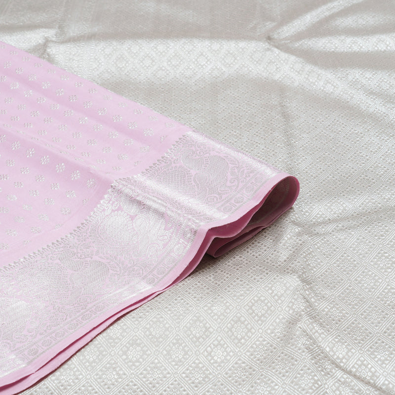 Hayagrivas Baby Pink Handloom Kanjivaram Silk Saree KBD1837B29-1
