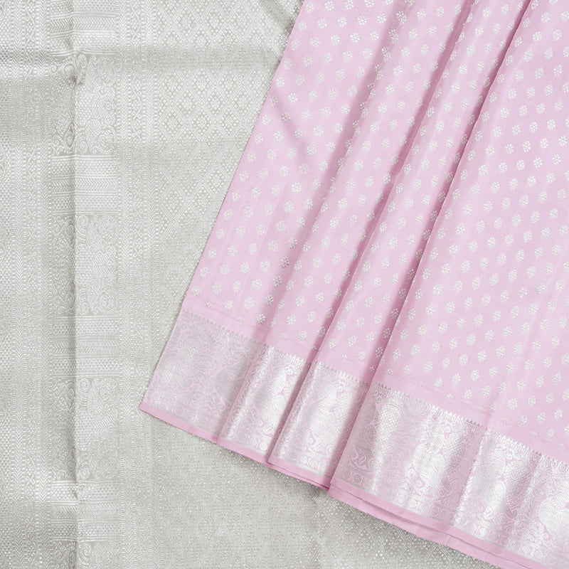Hayagrivas Baby Pink Handloom Kanjivaram Silk Saree KBD1837B29-1
