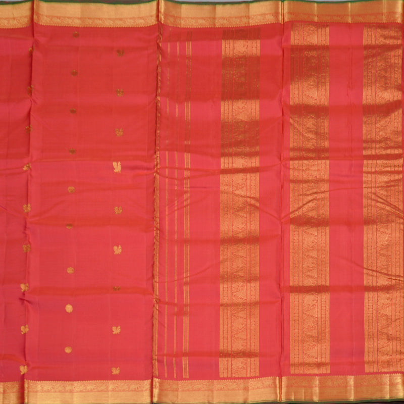 Hayagrivas Red Handloom Kanjivaram Ten Yards Silk Saree KBD1840B4-2