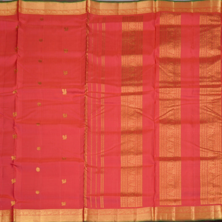 Hayagrivas Red Handloom Kanjivaram Ten Yards Silk Saree KBD1840B4-2