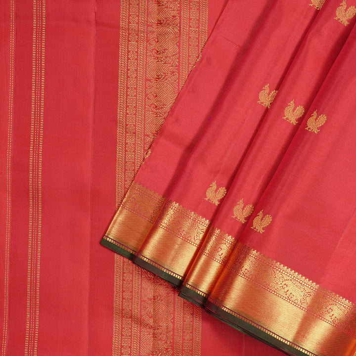Hayagrivas Red Handloom Kanjivaram Ten Yards Silk Saree KBD1840B4-2