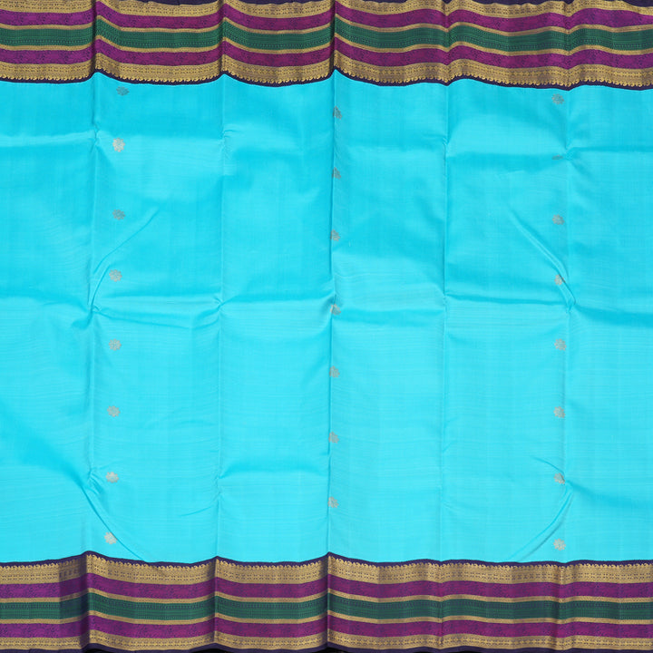 Hayagrivas Handloom Kanjivaram Silk Saree in Tranquil Sky Blue KBD1842B2-1