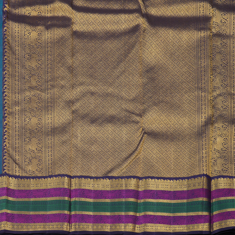 Hayagrivas Handloom Kanjivaram Silk Saree in Tranquil Sky Blue KBD1842B2-1