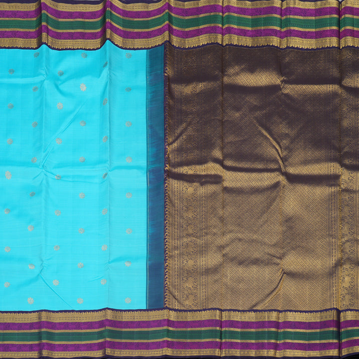 Hayagrivas Handloom Kanjivaram Silk Saree in Tranquil Sky Blue KBD1842B2-1