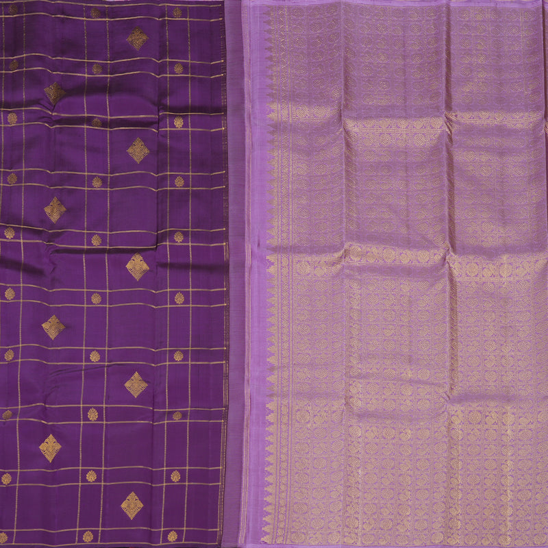 Hayagrivas Handloom Kanjivaram Silk Saree in Luxurious Purple KBD1846B3-4