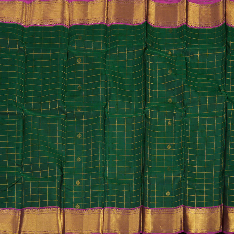 Hayagrivas Handloom Pure Kanjivaram Silk Saree in Stylish Bottle Green KBD1846B6-5