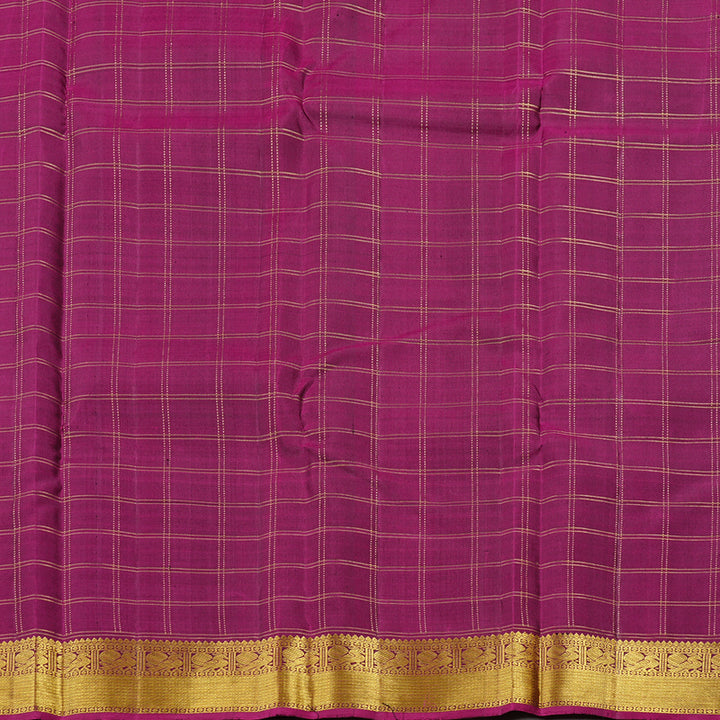 Hayagrivas Dark Blue Handloom Kanjivaram Silk Saree with Purple Border KBD1846B7-2