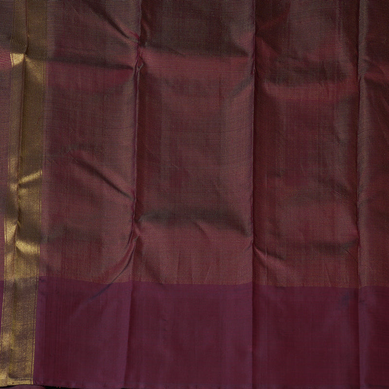 Hayagrivas Sandal Beige Handloom Kanjivaram Silk Saree with Wine Maroon Border KBD1847B1-1