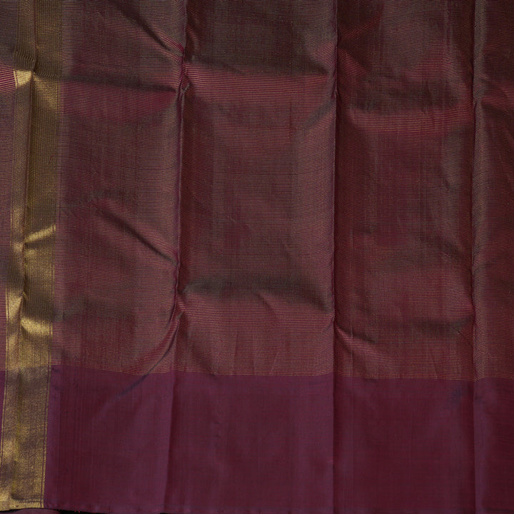Hayagrivas Sandal Beige Handloom Kanjivaram Silk Saree with Wine Maroon Border KBD1847B1-1