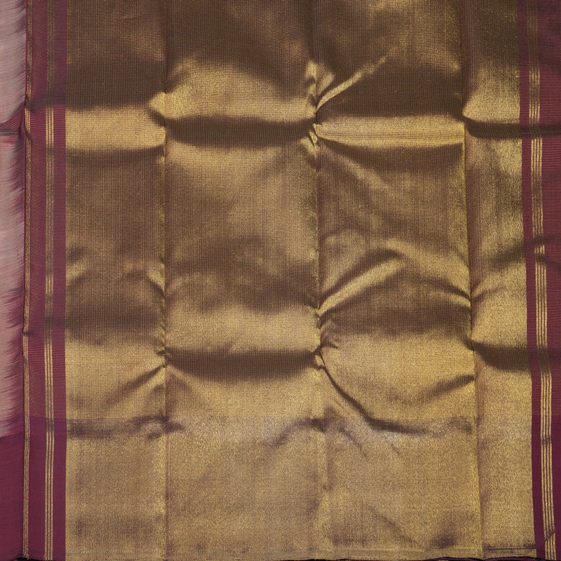 Hayagrivas Sandal Beige Handloom Kanjivaram Silk Saree with Wine Maroon Border KBD1847B1-1