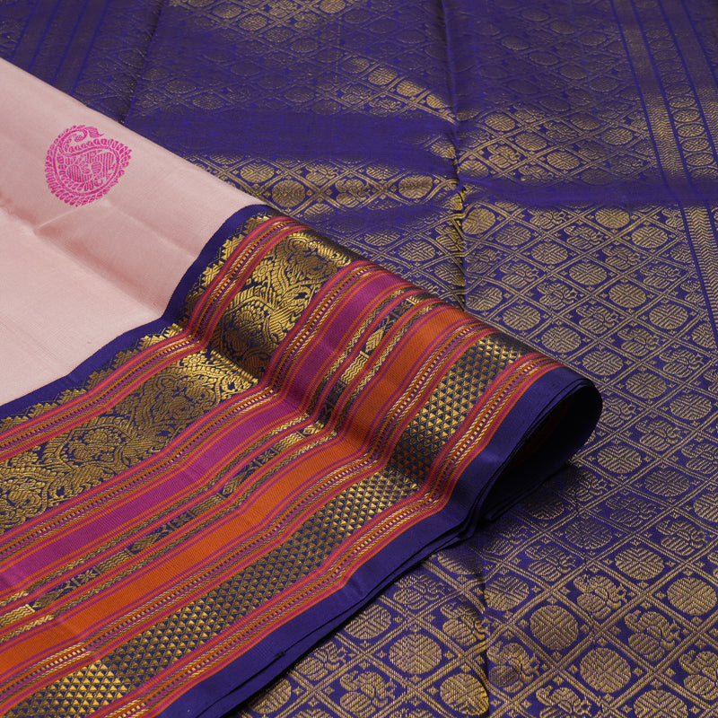 Hayagrivas Handloom Pure Kanjivaram Silk Saree in Soft Baby Pink KBD1848B1-1