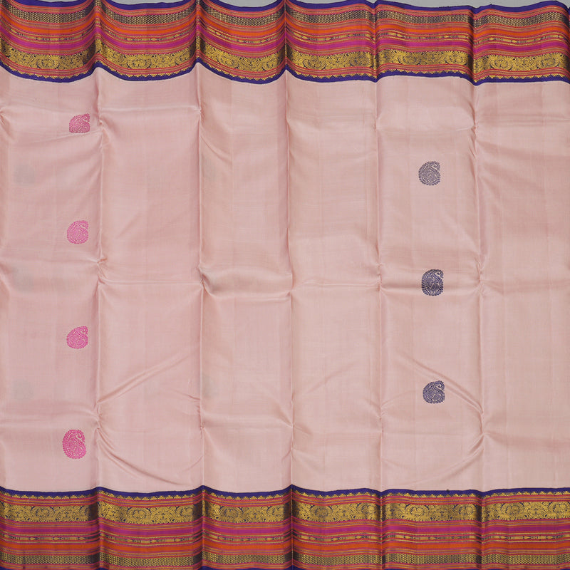 Hayagrivas Handloom Pure Kanjivaram Silk Saree in Soft Baby Pink KBD1848B1-1