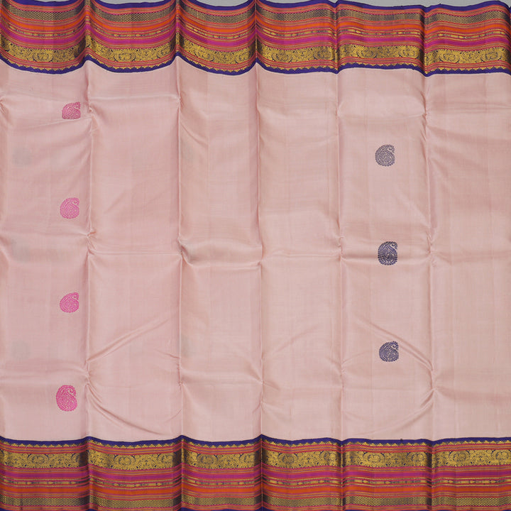 Hayagrivas Handloom Pure Kanjivaram Silk Saree in Soft Baby Pink KBD1848B1-1