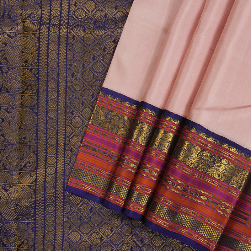 Hayagrivas Handloom Pure Kanjivaram Silk Saree in Soft Baby Pink KBD1848B1-1