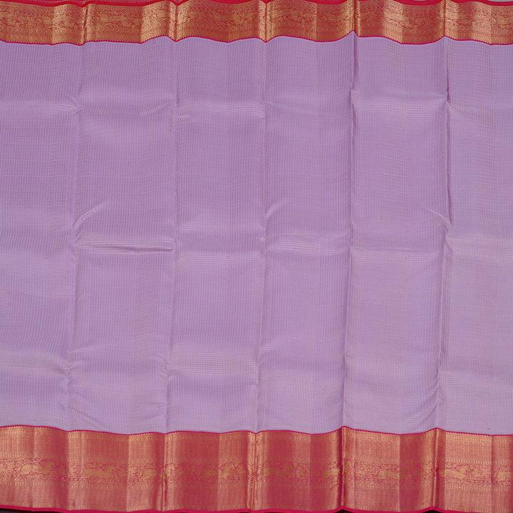 Hayagrivas Lavender Handloom Kanjivaram Silk Saree with Reddish Pink Border KBD1851B2-1