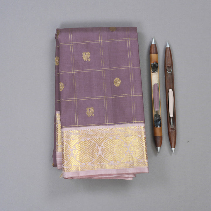 Hayagrivas Handloom Kanjivaram Silk Saree in Chic Ash Grey KBD1852B3-1