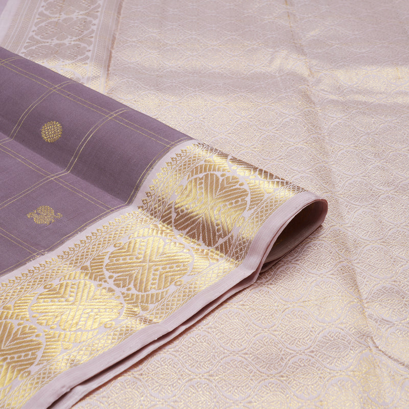 Hayagrivas Handloom Kanjivaram Silk Saree in Chic Ash Grey KBD1852B3-1