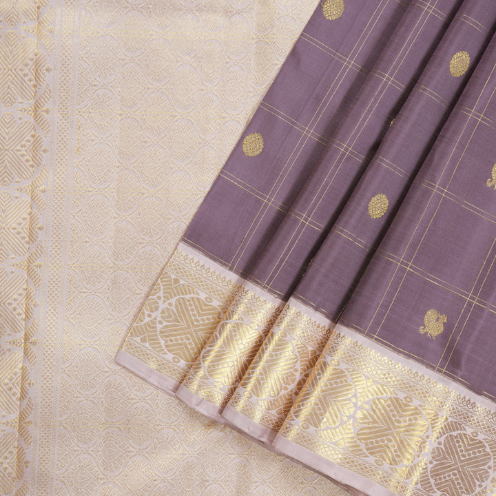 Hayagrivas Handloom Kanjivaram Silk Saree in Chic Ash Grey KBD1852B3-1
