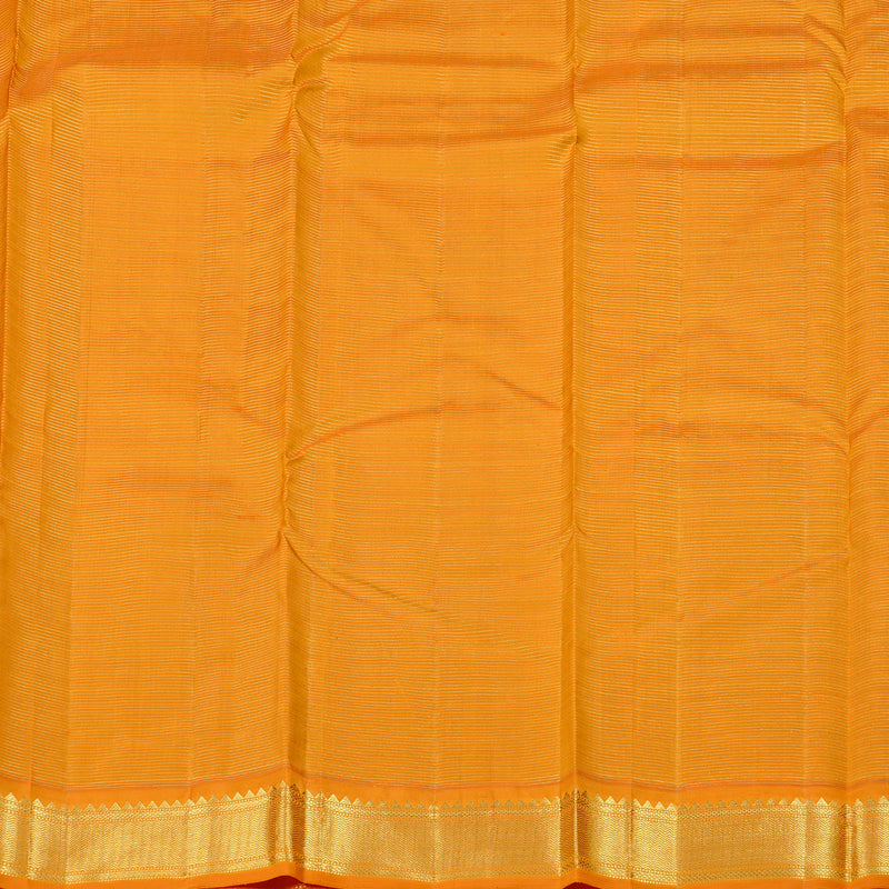 Hayagrivas Bottle Green Handloom Kanjivaram Silk Saree with Mango Yellow Border KBD1852B4-1