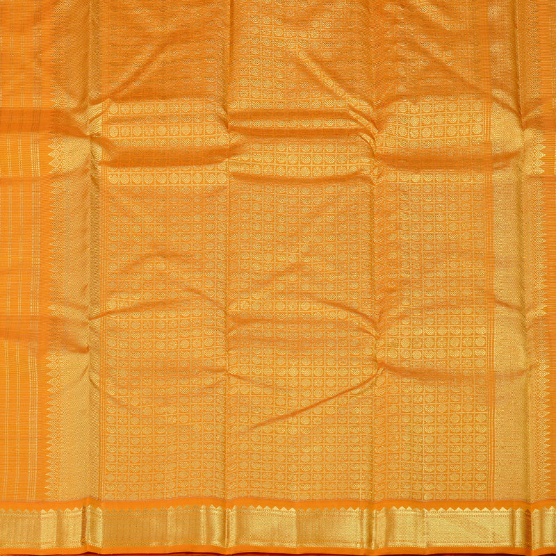 Hayagrivas Bottle Green Handloom Kanjivaram Silk Saree with Mango Yellow Border KBD1852B4-1