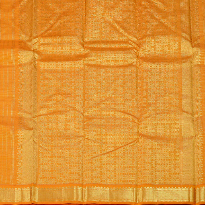 Hayagrivas Bottle Green Handloom Kanjivaram Silk Saree with Mango Yellow Border KBD1852B4-1