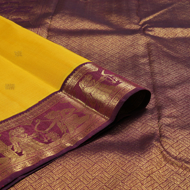 Hayagrivas Mubagam(Green,Pink And Yellow) Handloom Kanjivaram Silk Saree with Wine Maroon Border KBD1852B5-1