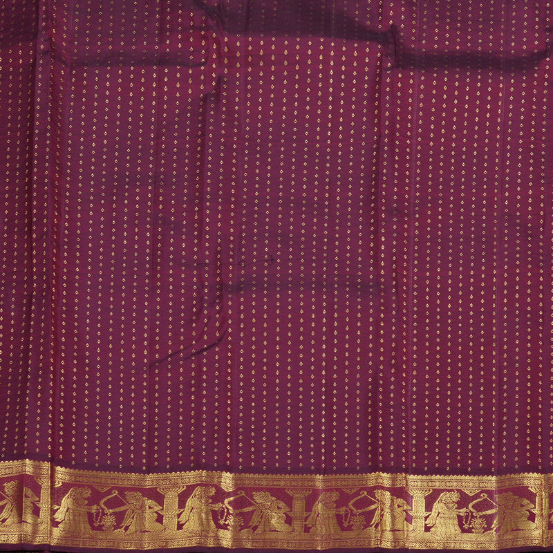 Hayagrivas Mubagam(Green,Pink And Yellow) Handloom Kanjivaram Silk Saree with Wine Maroon Border KBD1852B5-1