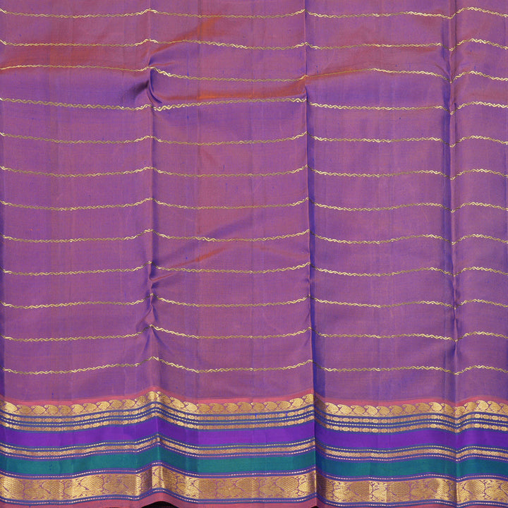 Hayagrivas Handloom Kanjivaram Silk Saree in Majestic Peacock Blue KBD1853B11-1