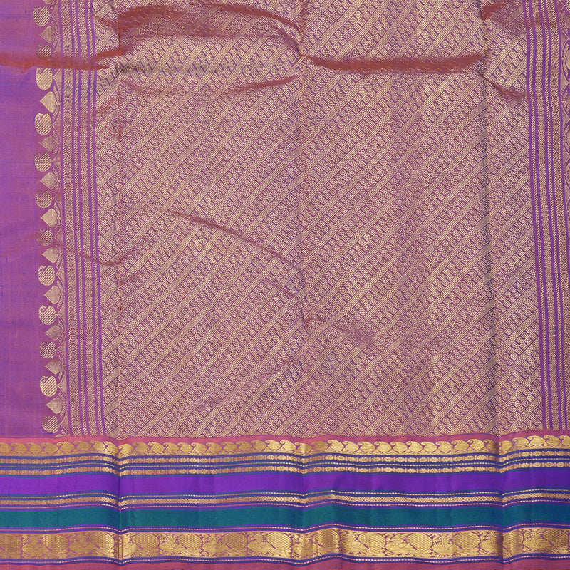 Hayagrivas Handloom Kanjivaram Silk Saree in Majestic Peacock Blue KBD1853B11-1