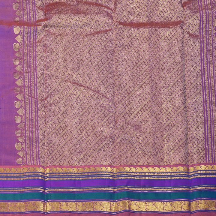 Hayagrivas Handloom Kanjivaram Silk Saree in Majestic Peacock Blue KBD1853B11-1