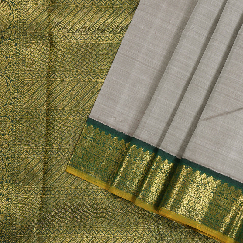 Hayagrivas Handloom Kanjivaram Silk Saree in Soothing Grey KBD1853B4-1