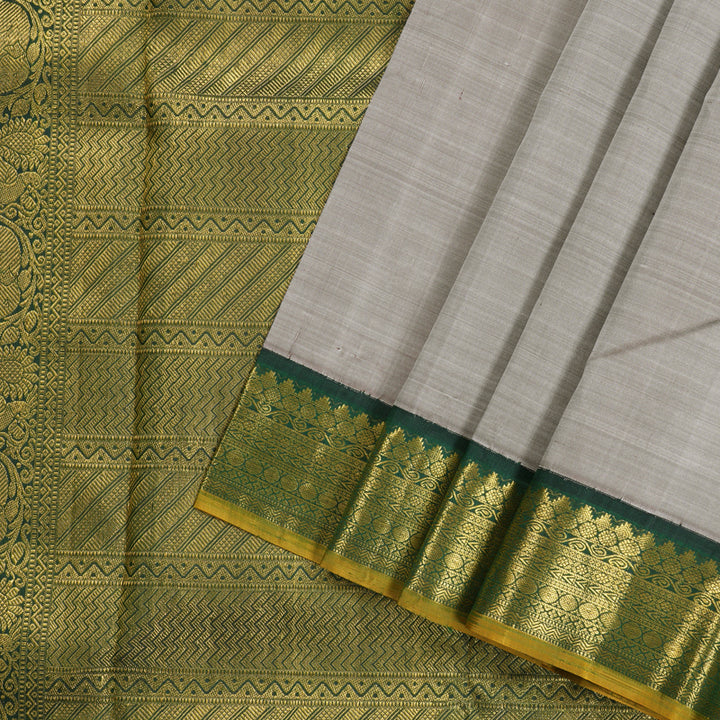 Hayagrivas Handloom Kanjivaram Silk Saree in Soothing Grey KBD1853B4-1