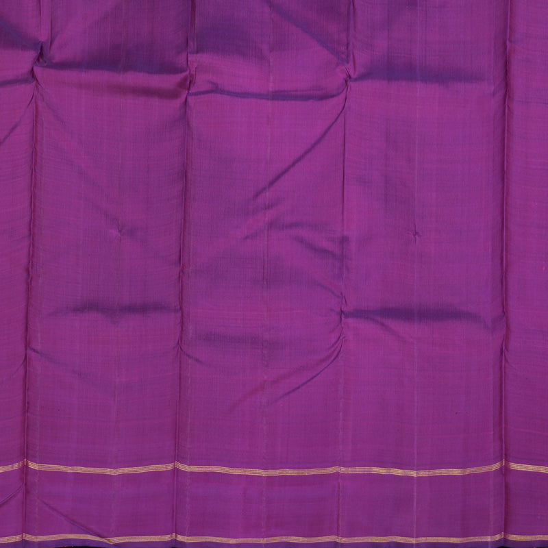Hayagrivas Silver Grey Handloom Kanjivaram Silk Saree with Purple Border KBD1853B7-1