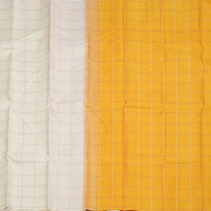 Hayagrivas Half White Handloom Kanjivaram Silk Saree KBD1854B1-1