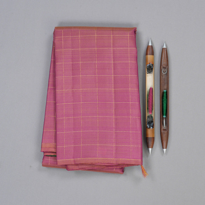 Hayagrivas Handloom Kanjivaram Silk Saree in Mesmerizing Onion Pink KBD1854B3-2