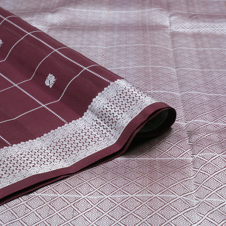 Hayagrivas Dark Brown Handloom Kanjivaram Silk Saree KBD1856B2-1