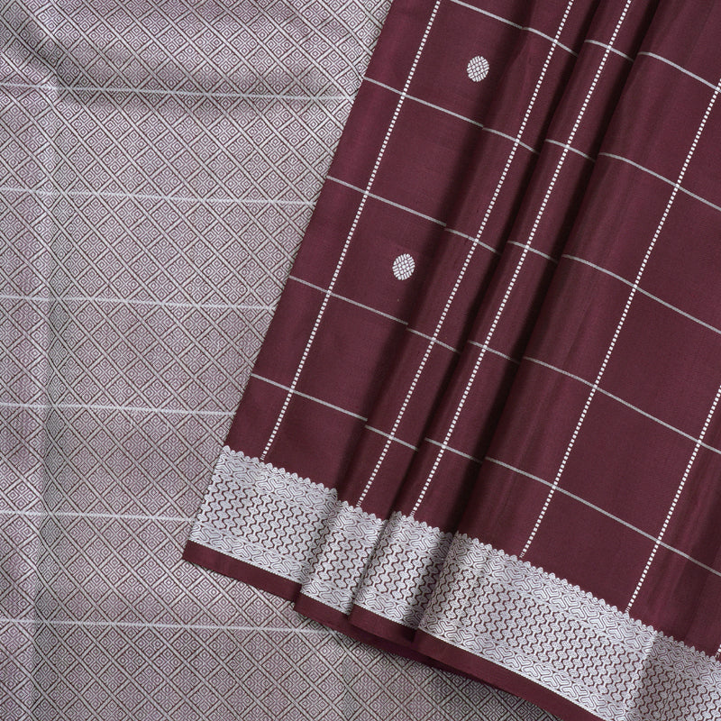 Hayagrivas Dark Brown Handloom Kanjivaram Silk Saree KBD1856B2-1